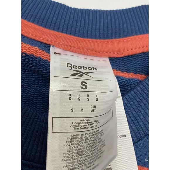 Reebok Sweatshirt Men's Navy/Orange Size Small Pullover Long Sleeve Crew Neck - Picture 4 of 8